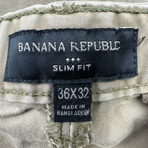 Banana Republic Pants Mens 36X32 (30) Beige & Blue Slim Fit Tapered Fit Stretch - Picture 16 of 16